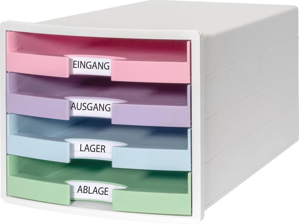HAN IMPULS Box à tiroirs 4 compartiments ouverts blanc et pastel 1011-12
