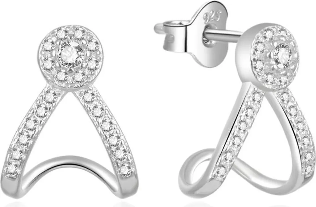 Boucles d'oreilles scintillantes argent et strass de 6mm