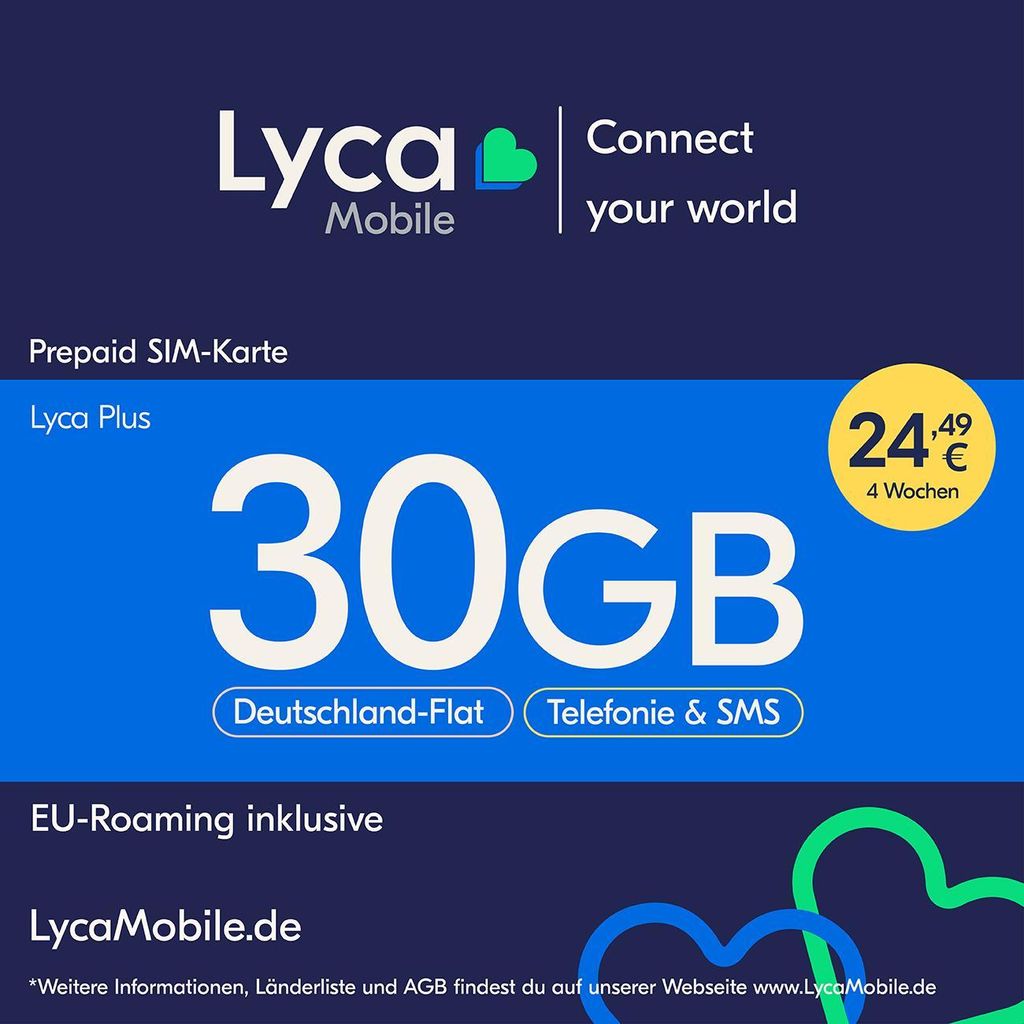 Lyca Mobile Plus Prepaid Smartphone SIM Karte ohne Vertrag Produktbild 