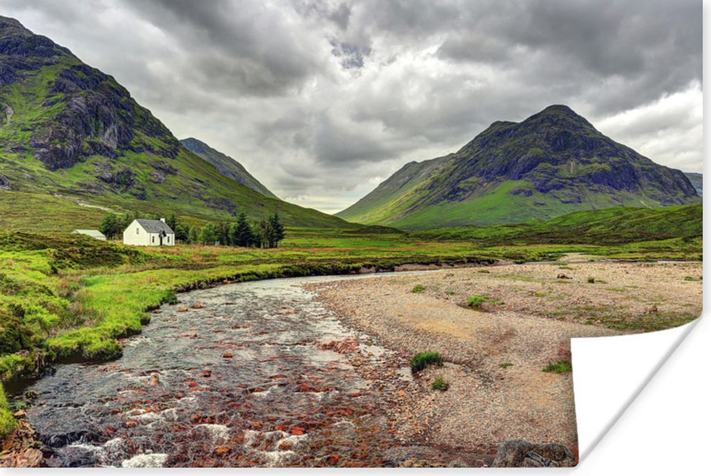MuchoWow Poster Blick auf die grüne Umgebung von Glen Coe in Schottland 120x80 cm - Bilder
