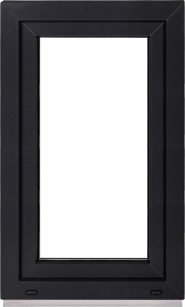 Framex Kellerfenster Fenster Kunststofffenster Innen Weiß / Außen Anthrazit Breite x Höhe 40 x 70 cm (400 x 700 mm) 3 Fach (32 mm) Dreh Kipp DIN...