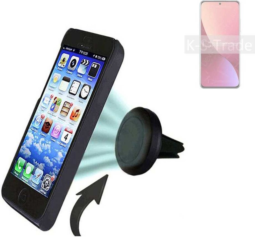 K-S-Trade Kompatibel mit Xiaomi 12S Auto Handy Halterung KFZ Halter Lüftungsgitterhalterung Air Vent mount Smartphone Halter