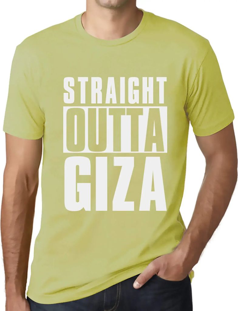 Herren Grafik T-Shirt Direkt aus Gizeh – Straight Outta Giza – Öko-Verantwortlich Vintage Jahrgang Kurzarm Lustige Druck Geburtstag Geschenk Mann