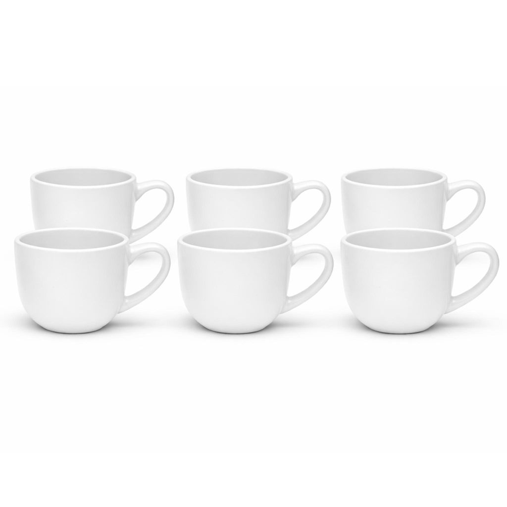 Kaffeetasse Malmö 200 ml weiß 6er-Set Steingut – Van Well – Produktbild 
