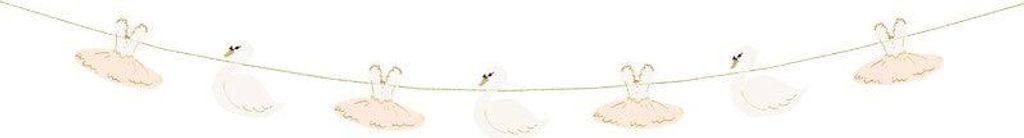 Dekorations-Girlande Schwanensee mit Schwan-Motiven, 1,26m lang, 11cm breit