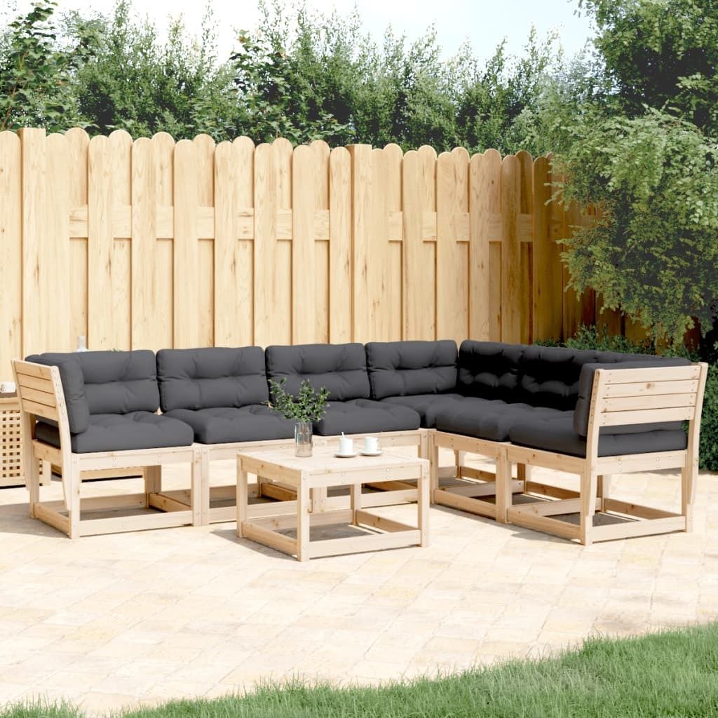 6-tlg. Garten-Sofagarnitur mit Kissen Massivholz Kiefer 3217020