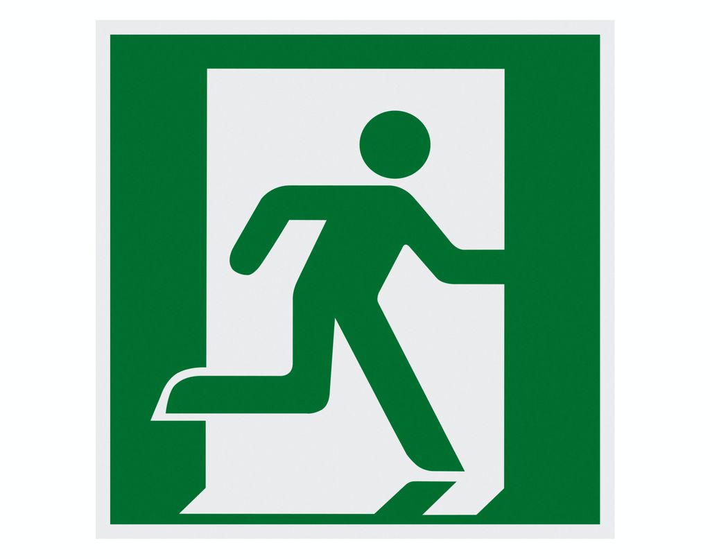 Metafranc Hinweisschild Notausgang rechts 150 x 150 mm nachtleuchtend