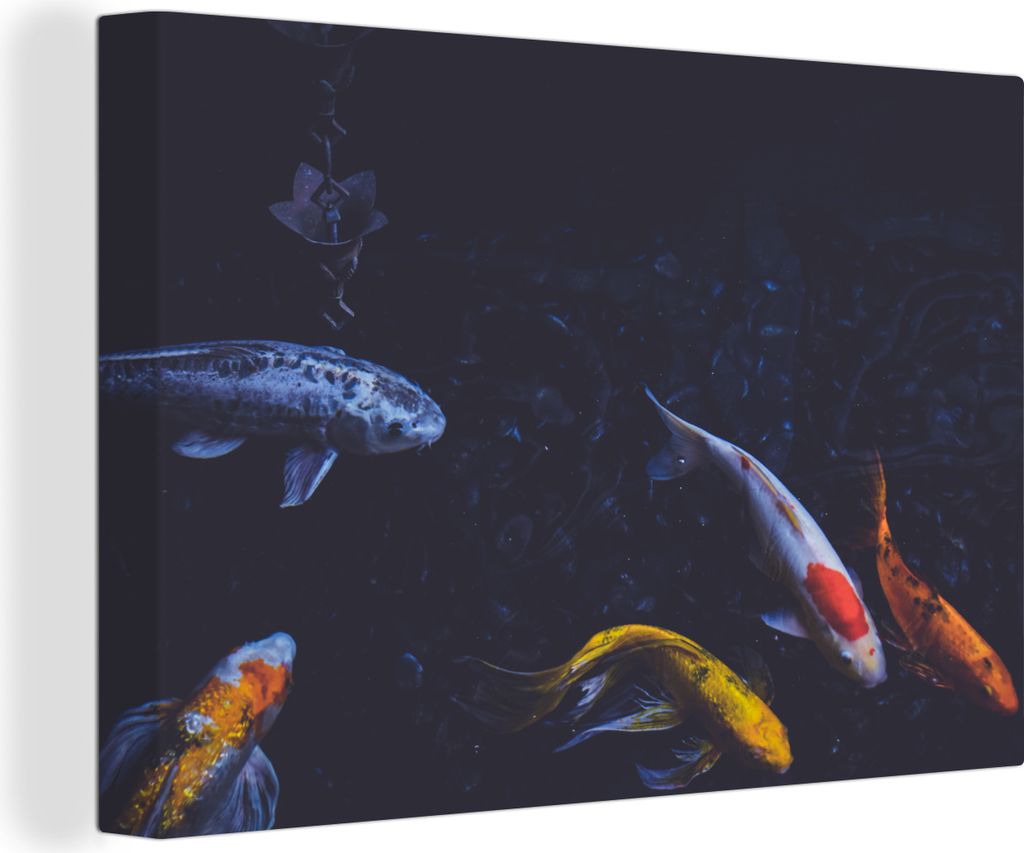 OneMillionCanvasses - Leinwandbilder - 150x100 cm, Angeln - Karpfen - Orange, Wandbilder Kunstdruck Wanddekoration