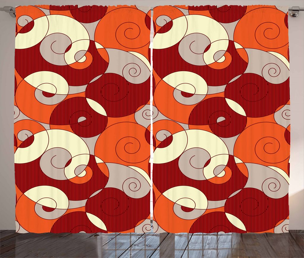 ABAKUHAUS zeitgenössisch Rustikaler Gardine, Psychedelische Spirale, Schlafzimmer Kräuselband Vorhang mit Schlaufen und Haken, 280 x 245 cm, Mehr...