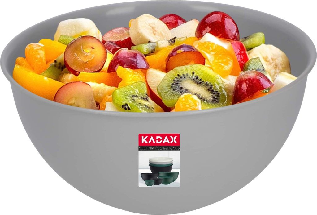 KADAX Schüssel aus Kunststoff "Musano", Küchenschüssel, runde Servierschüssel für Küche, Grau, 2L