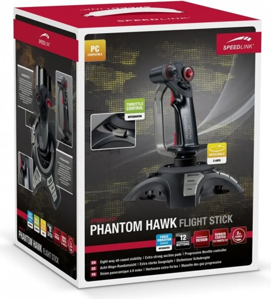 Speedlink SL-6638-BK Phantom Hawk Joystick avec levier de poussée pro - 11
