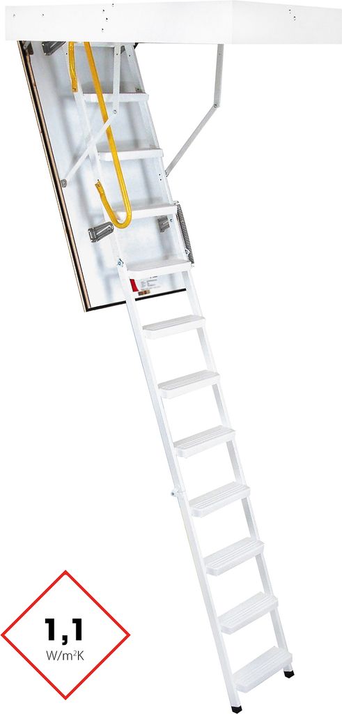 Minka Bodentreppe Steel mit U-Wert 1,1 W/m2K 275cm Raumhöhe 120x60cm Deckenöffnung