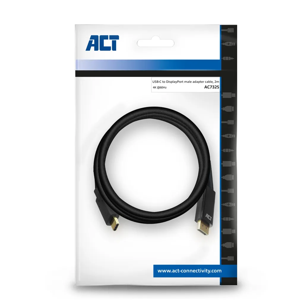 Adaptateur Vidéo USB Type-C DisplayPort 4K - Câble de 2 Mètres Premium