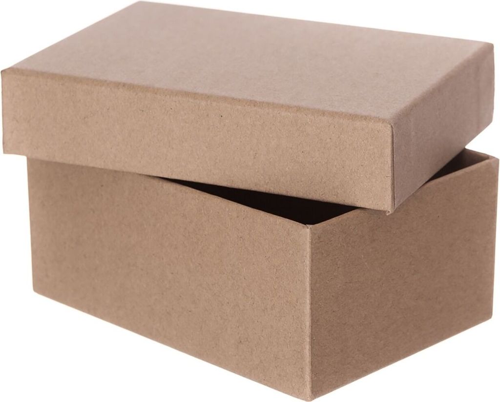 Geschenkschachtel, braun, 14 x 10 x 6 cm, Kraftpapier kaschierte Pappe, stabil