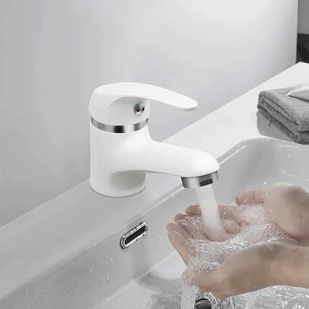 Rubinetteria Bagno Bianco Opaco - Ottone e Ceramica Monocomando