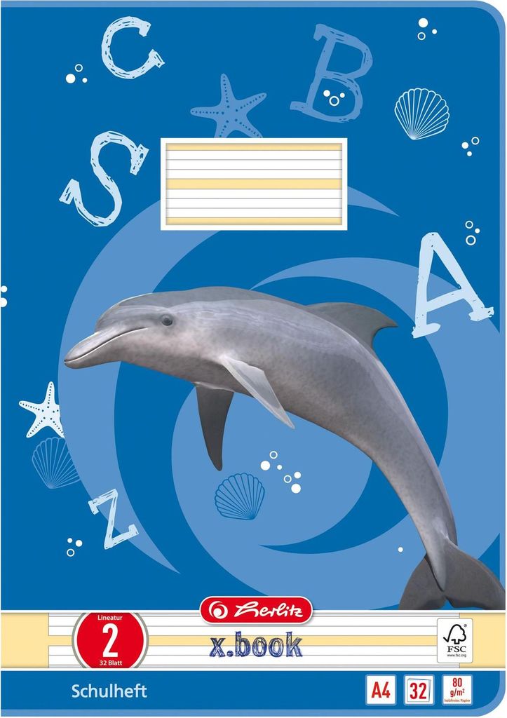 herlitz Schulheft x.book DIN A4 Lineatur 2 / liniert