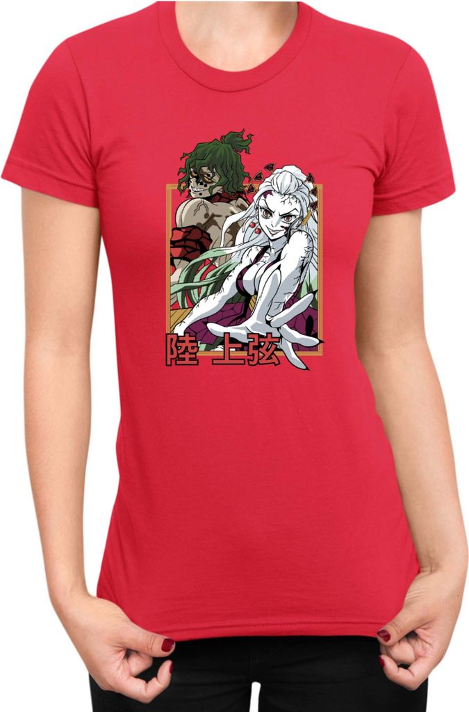 Damen T-Shirt Japan Anime Manga Demon Anime Slayer Daki & Gyutaro, Lady S / Rot