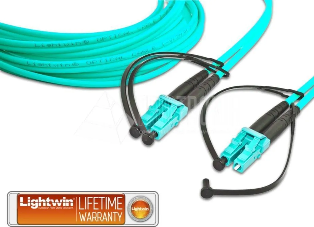 Cordon fibre OM3 0,25m LC-LC Duplex Lightwin LDP-50 Ultra-Performant