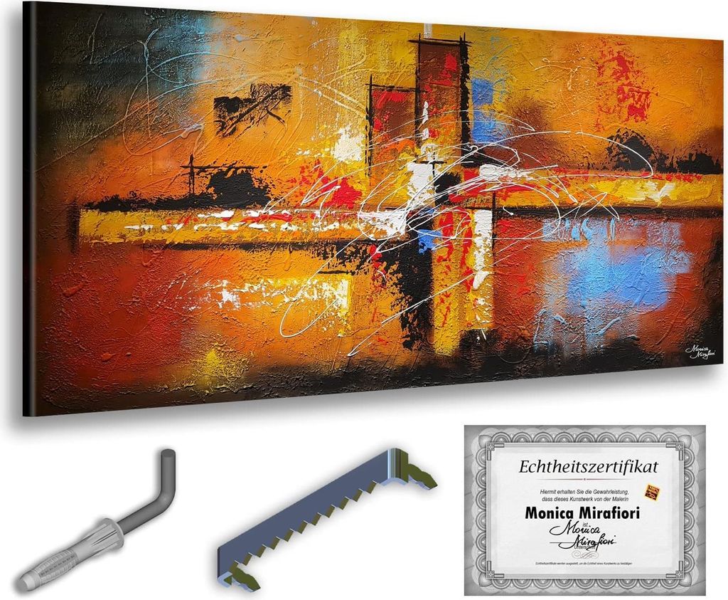 Monica Mirafiori I 100% HANDGEMALT I Gemälde "One Moment" 140x70cm | Gemälde Handgemalt | Acrylgemälde | Sehr Großes Acrylbild I Moderne Kunst ...