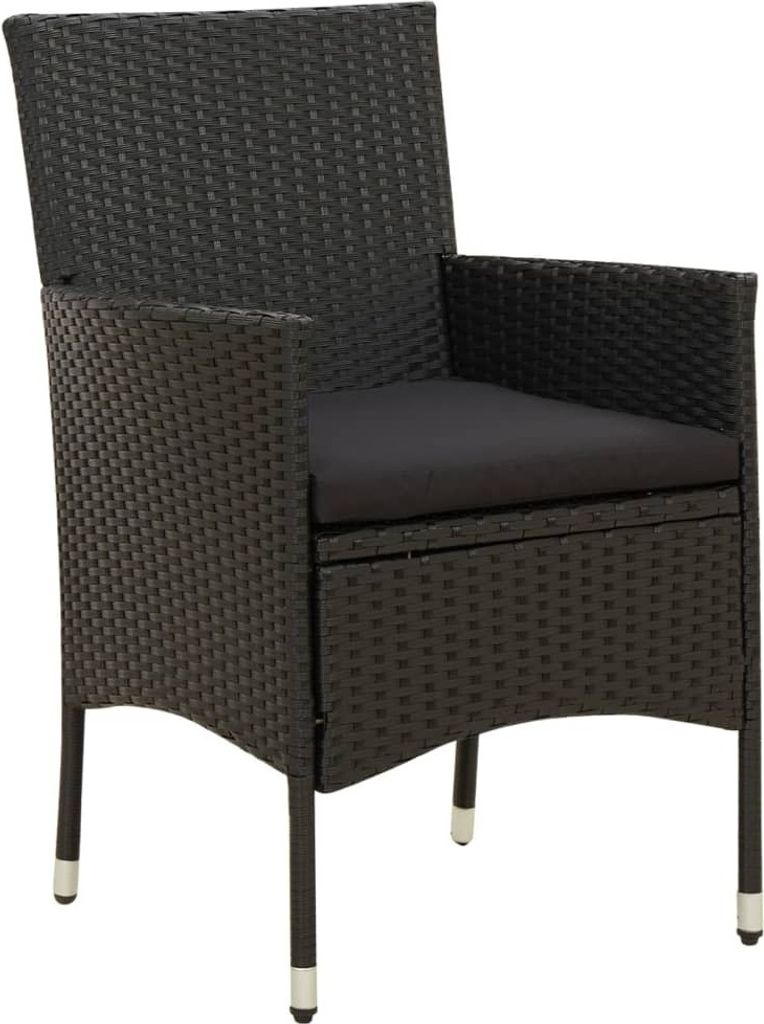 "2026 MODERNE"Gartenstühle - Gartenmöbel - Balkonstuhl mit Kissen 4er-set - multifunktional& Moderne - Poly Rattan Schwarz - Stühle für Garten,...