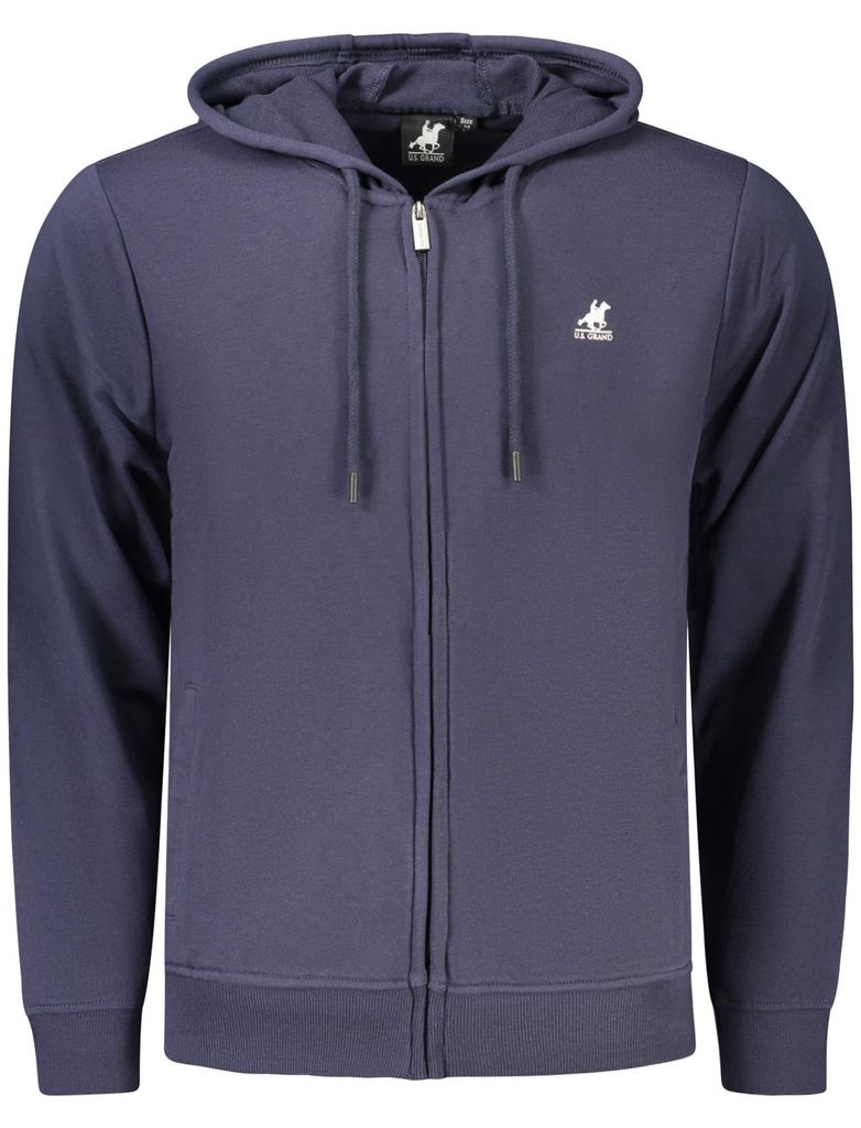 Herren Fleecejacke mit Kapuze und Reißverschluss in Blau kaufen