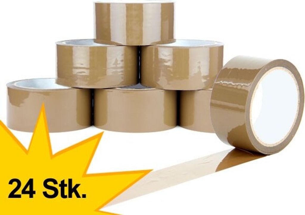 24 Stück Klebeband Paketband Paketklebeband Rolle braun Produktbild 