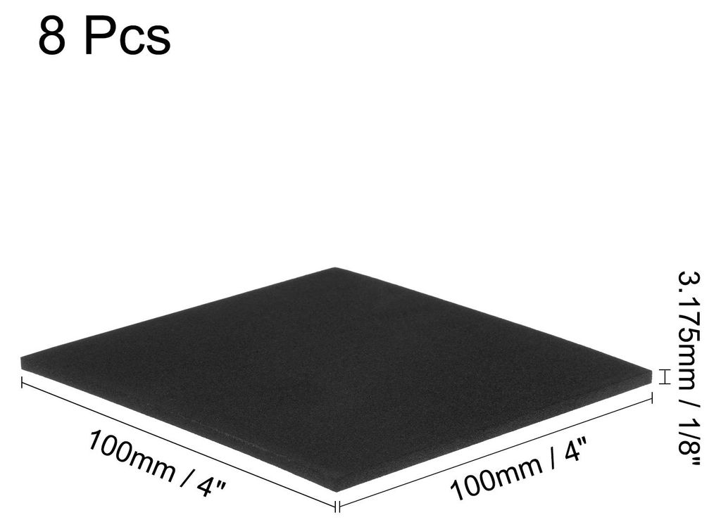 8 Stš¹ck Gummi Schwingungsd?mpfer Pads Gummiblock 3,18mm Dick x 100mm Lang Antivibrationsmatte Quadratische Waschmaschinen Unterlage Unterlegplat...