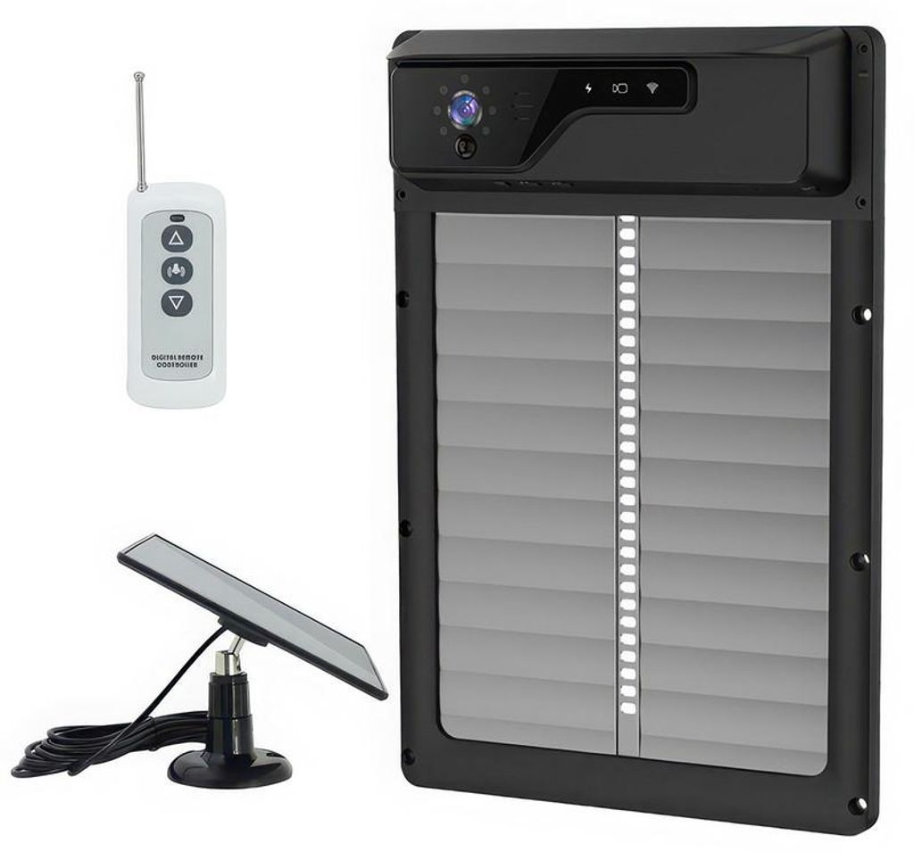 Automatische Hühnerstalltür mit 1080P Kamera – Solarbetrieben, 5000 mAh Akku – WiFi App Steuerung, Timer & Alarmfunktion, einfache Montage