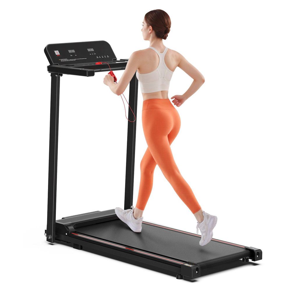 Laufband Kompakte 2,5 PS Laufband mit APP & 3 Trainingsmodi, klappbar (bis zu 120kg), 1–12 km/h Geschwindigkeit, LED-Display, Herzfrequenzsensor
