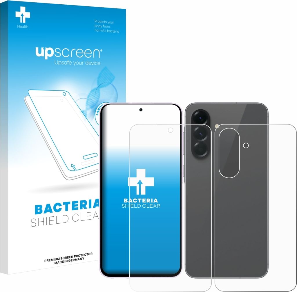 upscreen Schutzfolie für Samsung Galaxy A56 5G Enterprise Edition (Display+Rückseite) Displayschutz Displayschutzfolie Folie Klar antibakteriell
