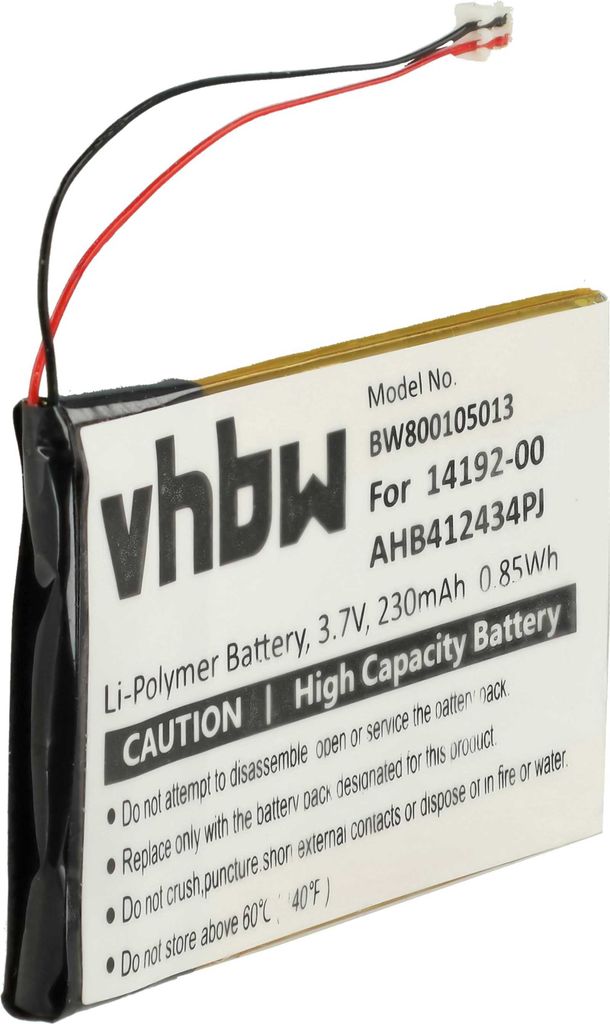 vhbw Akku Ersatz für Jabra AHB412434PJ, 14192-00 für Wireless Headset Kopfhörer (230 mAh, 3,7 V, Li-Polymer)