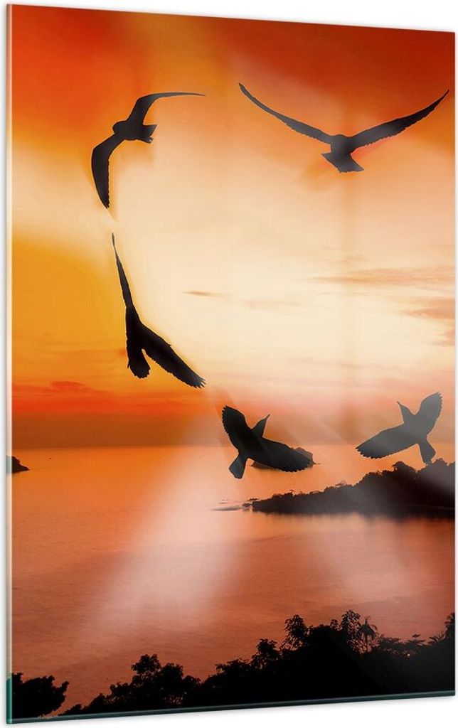 Bilder auf glas - Einteilig - Natur Landschaft Insel Meer - 50x70cm - Glasbilder - Wandbilder - Bilder - Wanddekoration aus Glas - Glas Bilder - Wa...
