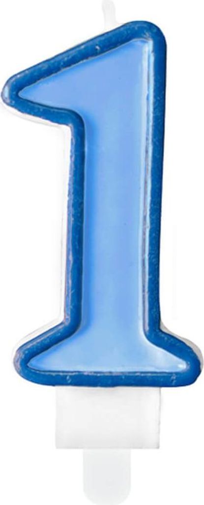 Narozeninová svíčka 1, modrá, 7 cm Obrázek produktu 