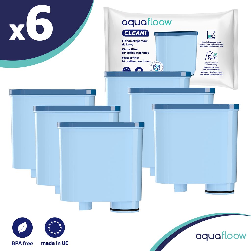 Aquafloow 6x Wasserfilter CLEANI für Saeco und Philips Produktbild 
