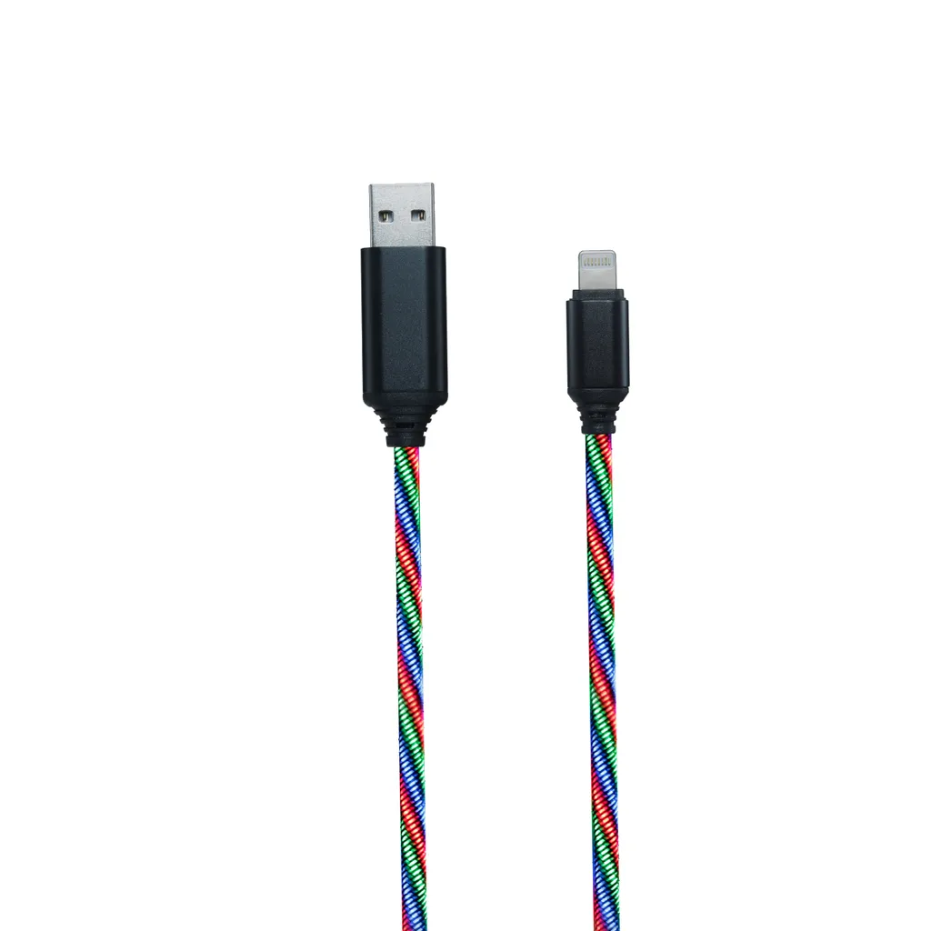 Cavo Lightning LED 2GO Tricolor 1m - Ricarica USB iPhone con Effetti Luce