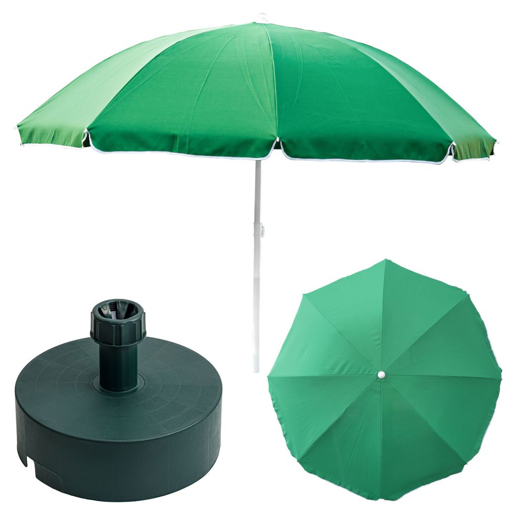 Parasol Parasol de marché 240 cm avec socle rond Jardin Image du produit 