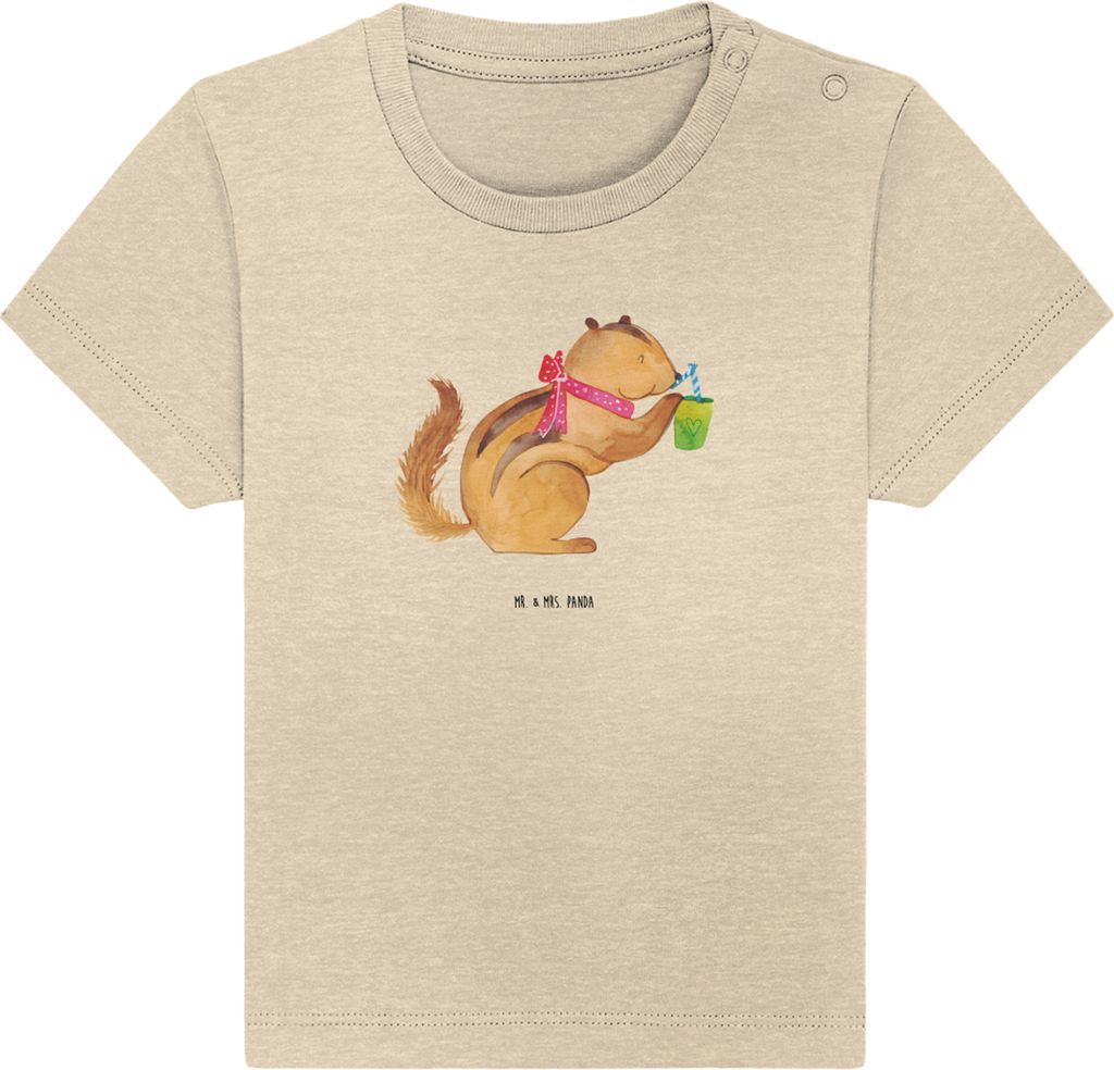 Mr. & Mrs. Panda T-Shirt Eichhörnchen Smoothie 6. - 12. Monat - Natural Raw - Geschenk, Babyshirt, Green Smoothies, Diät, Organic Baby Shirt, Lus...