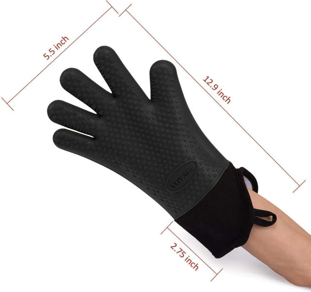 Guanti da Forno in Silicone Resistente 500°C: Set 2 Pezzi Professionali BBQ - 2