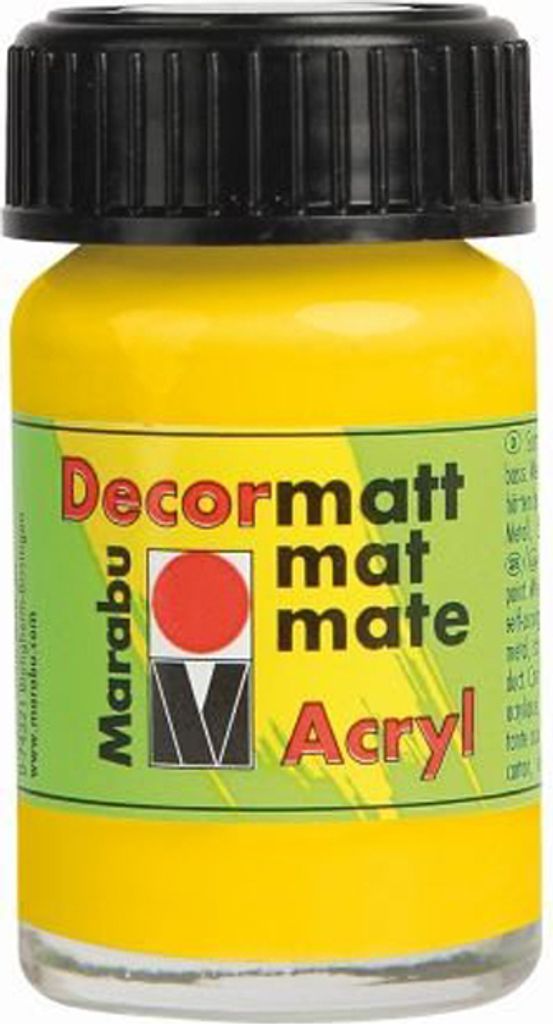 Marabu Acrylfarbe "Decormatt" gelb 15 ml im Glas