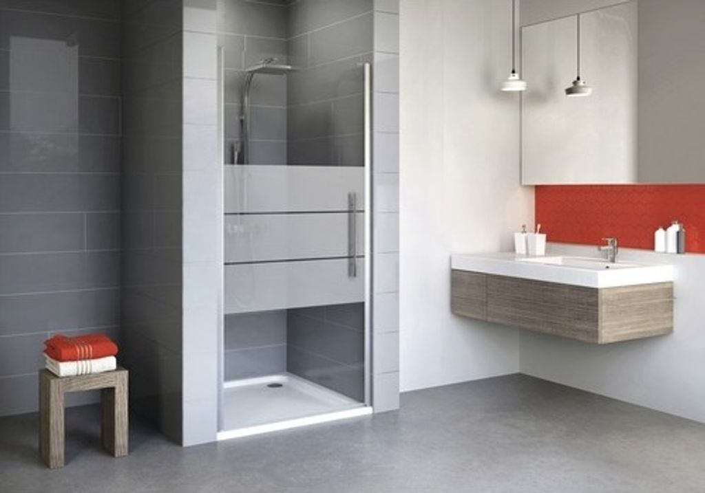 Drehtür in Nische Schulte Alexa Style 2.0 Breite 80 cm Nachbildung Depoli Light Profilfarbe aluminium