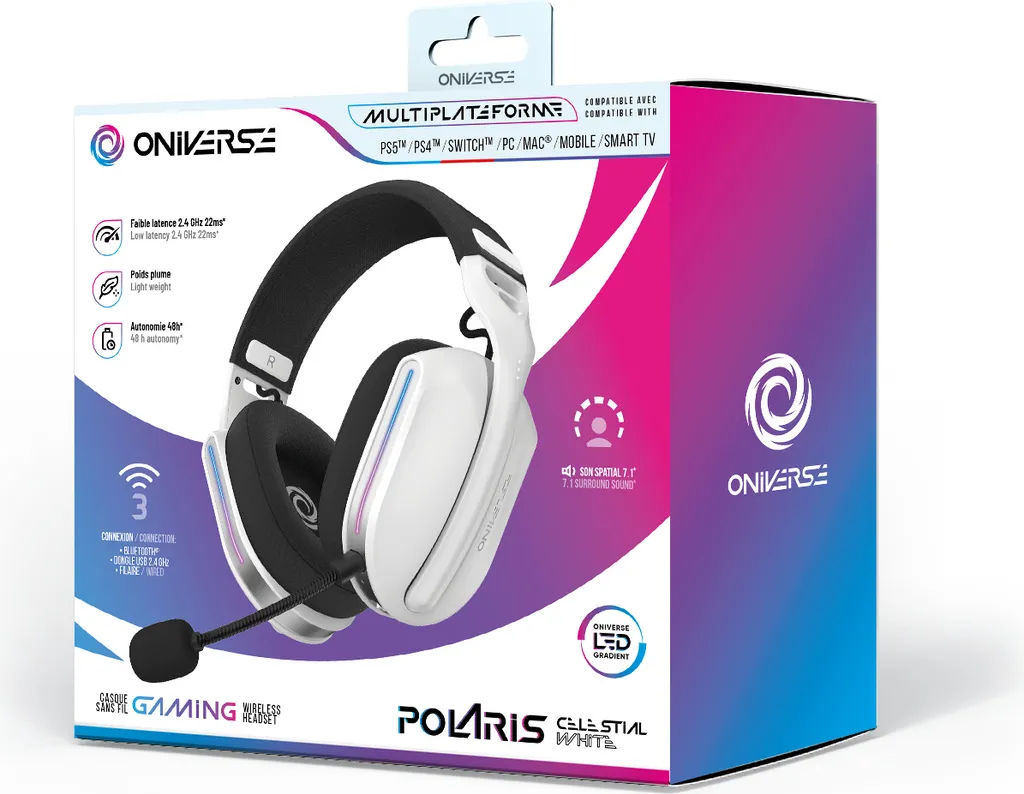 Casque de jeu sans fil Polaris pour jouer sans coupure ni latence audio