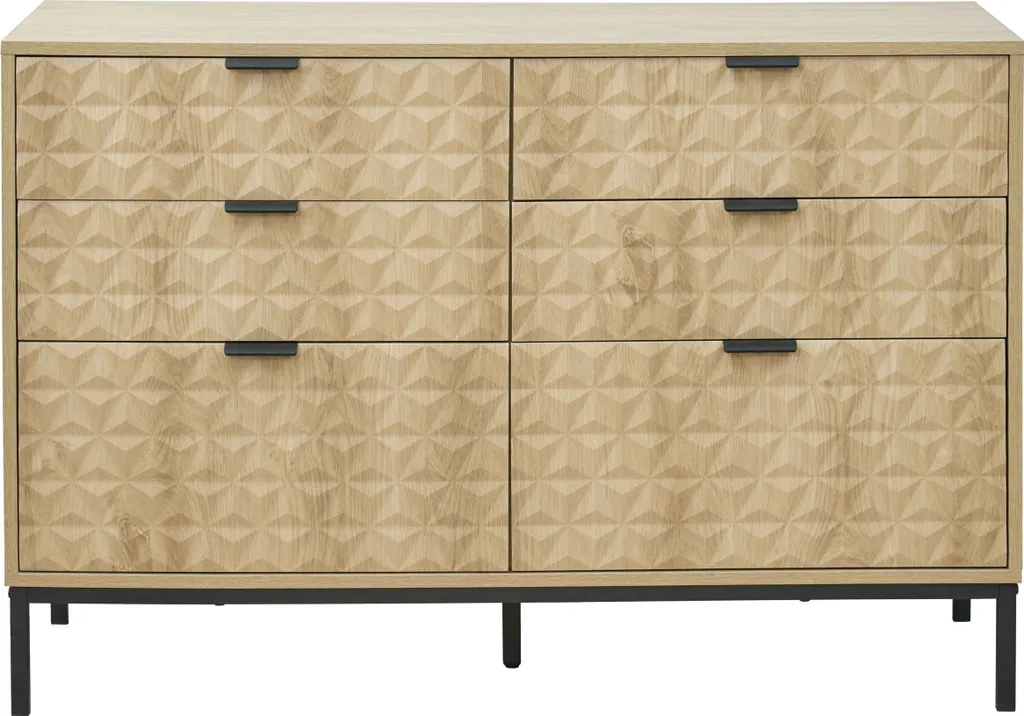Commode à 6 tiroirs bois clair Dave par Oviala | Meuble chic