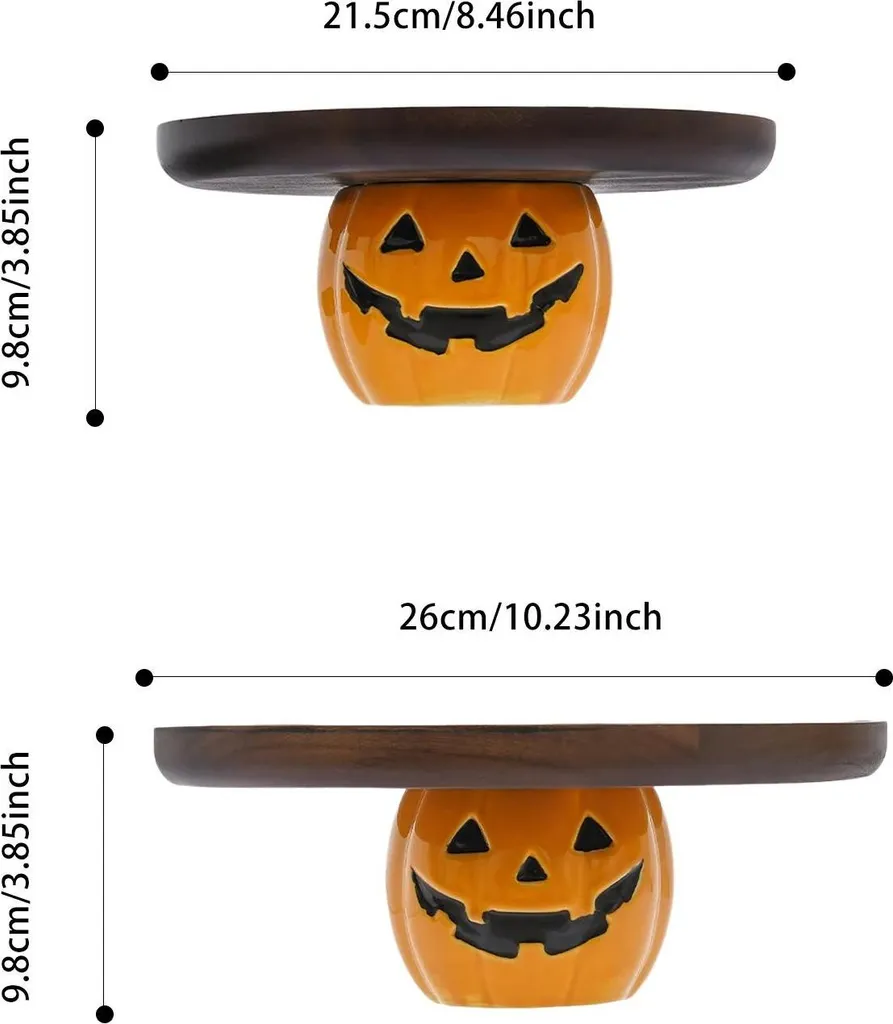 Plat de Service Halloween en Forme de Citrouille - Assiette à Gâteaux