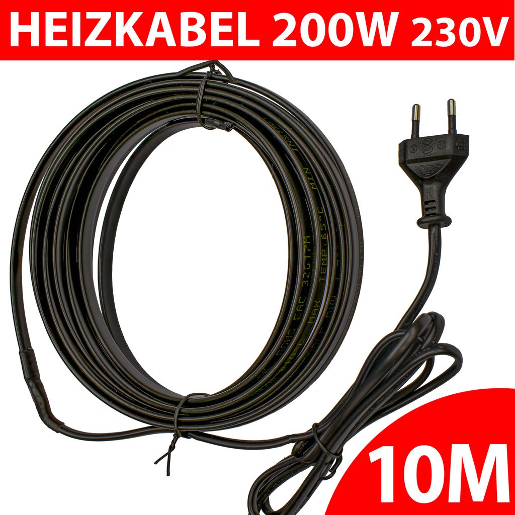 Heizkabel Frostschutz 10m 200W 230V Rohrbegleitheizung Produktbild 1