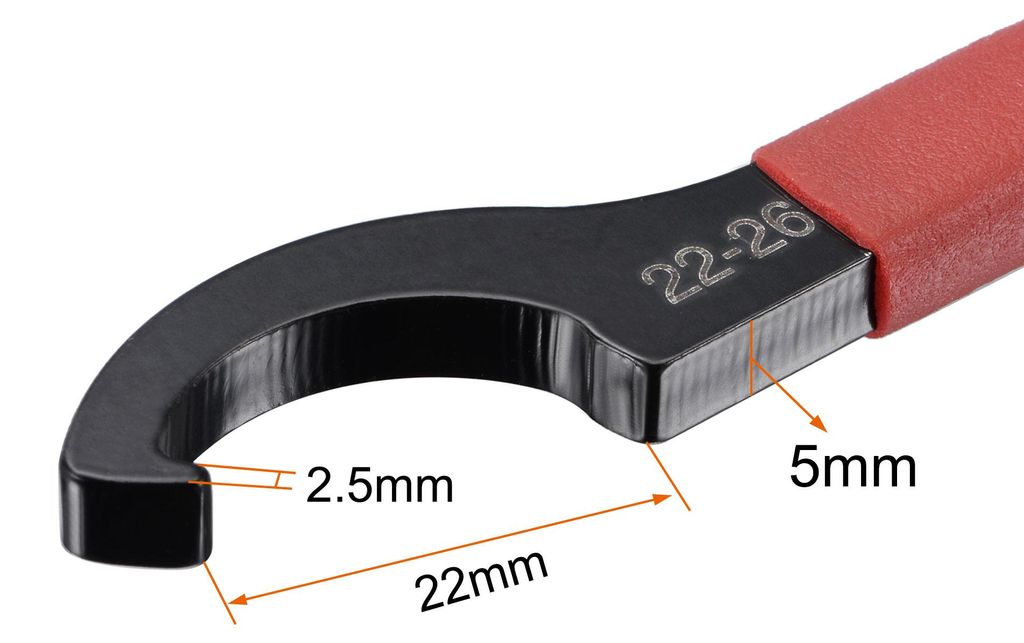 C Hakenschlš¹ssel Spannzangenfutter fš¹r Rundmutter, mit rutschfestem Griff 22-26mm