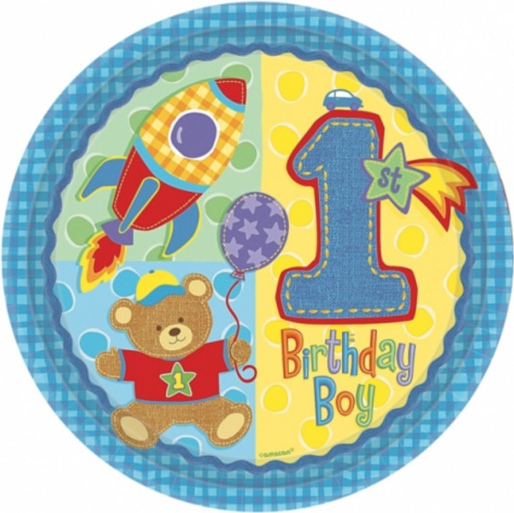 8 Teller 1. Geburtstag Junge 26,8 cm