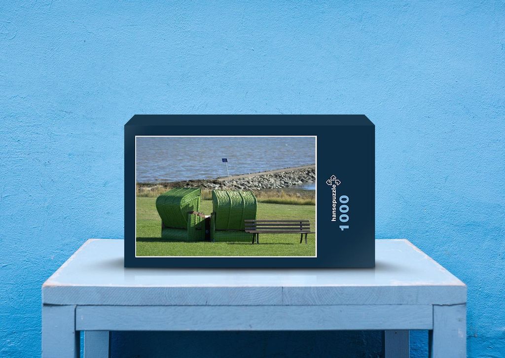 hansepuzzle 34054 - Strandkorb Puzzle, 1000 Teile, Reisen, 60,0 x 46,0cm mit hochwertiger Aufbewahrung, Kartonbox und wiederverschließbarem Beutel