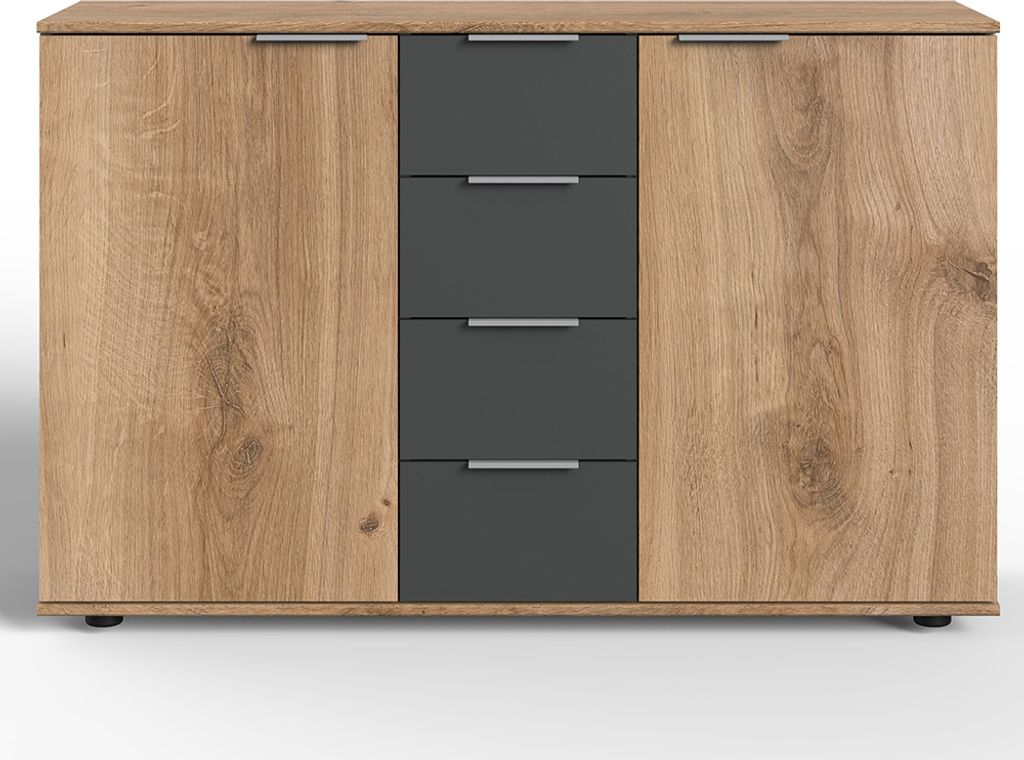 Schlafzimmer Kommode mit 130 cm Breite in Eiche und Produktbild 