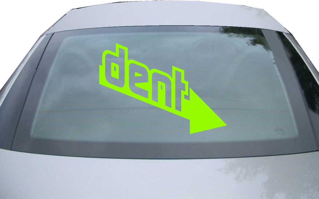 Indigos UG - Aufkleber Heckscheibe & Motorklappe DE6402 - neongrün - 600x428 mm - dent - Auto Scheiben Fenster Heckklappe Tuning Racing JDM - Die cut