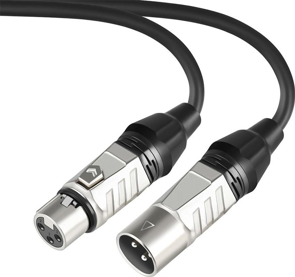 INF Live Mic XLR Kabel - Mikrofonkabel Stecker auf Buchse für Mixer, Verstärker Silber 5 m